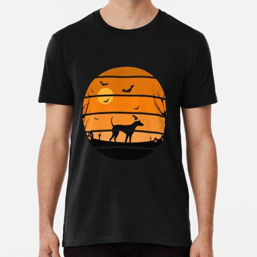 Remera Perro Luna Calabaza Halloween Algodon Premium