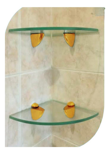 Set 2 Soportes Pelícano Oro Repisas Cristal Y Otros 55kg