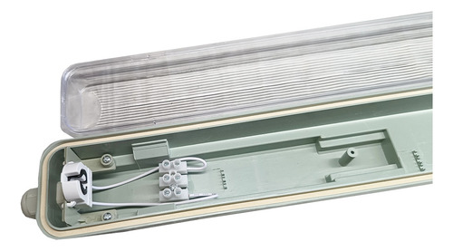 Liston Plafón Estanco Simple 1x9w 60cm Para 1 Tubo Led Gris