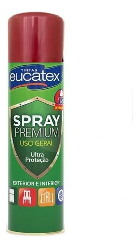 Tinta Spray Premium Metalizado Vermelho 400ml Eucatex
