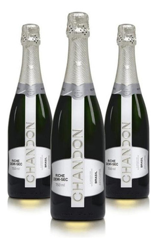 Espumante Chandon Riche Demi-sec 750ml Kit Com 03 Un