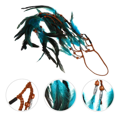Una Diadema De Plumas Azules Bohemia