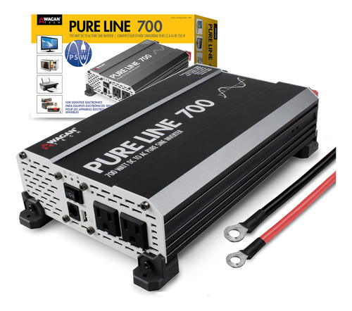 Wagan El3802 Pure Line - Inversor De Corriente De 700 W, 140