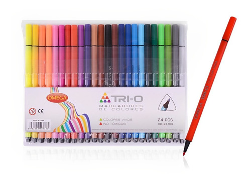 Estuche Con 24 Marcadores De Colores De 1,0 Mm Ideal Niños