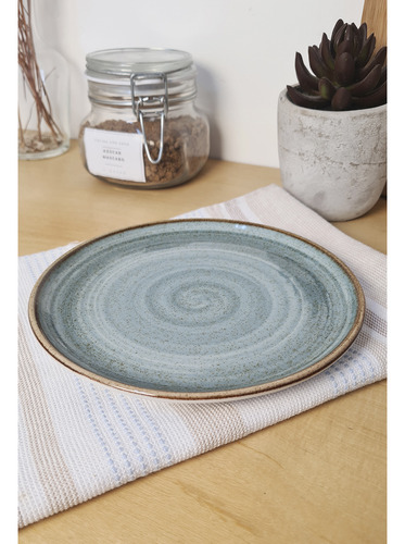 Set X 12 Plato Postre Coupe Corona Artisan 17,7 Cm