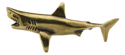 Estatua De Tiburón De Latón, Adorno De Animal Marino De
