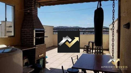 Cobertura Com 2 Dormitórios À Venda, 80 M² Por R$ 265.000 - Vila Junqueira - Santo André/sp - Co0530