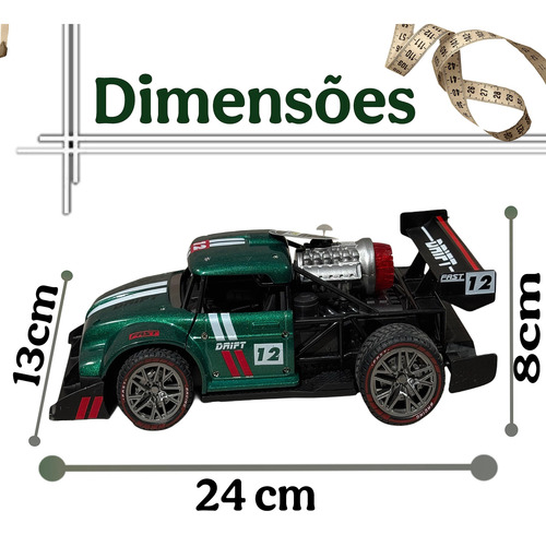 Carrinho Controle Remoto Super Speed Drift Com Luz E Fumaça Verde Drift