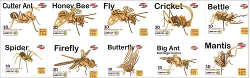 Coleccion De 10 Insectos 3d Rompecabezas De Armar