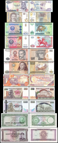100 Billetes Antiguos Sin Circular De Todo El Mundo