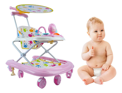 Andadera Musical Bebe Interactiva Plegable Portátil Toldo