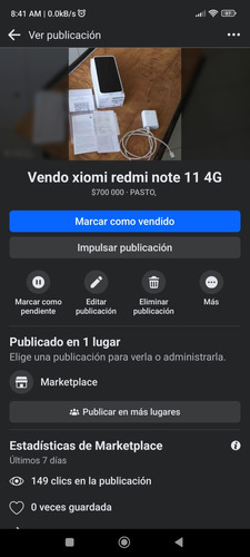 Celular Redmi Note 11 4g 