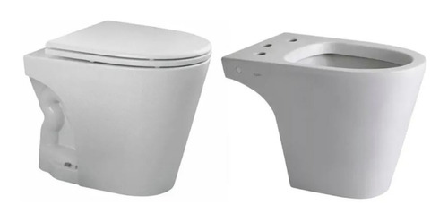 Combo Inodoro Corto Bidet Tapa Asiento Ferrum Marina