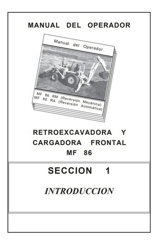 Manual Retroexcavadora Y Cargadora Massey Ferguson Mf 86