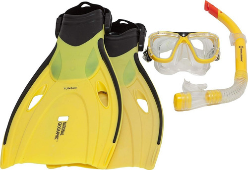Imagen 1 de 1 de Set Snorkel Completo Nat Geo Mascara Tubo Tuna 44 Buceo