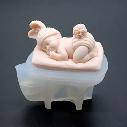 Molde De Bebé Durmiendo En Silicona Para Velas Y Resina - Su
