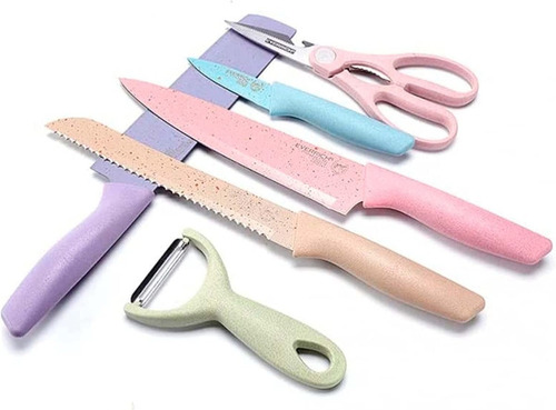 Juego De Cuchillos De Cocina De Acero Inoxidable 6 Pcs
