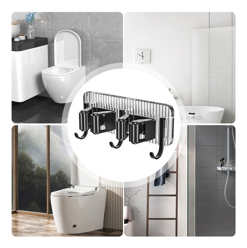 Soporte Para Fregona De Pared Colgador De Escobas Ganchos Ad