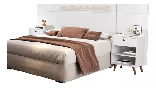 Cabeceira para cama box Casal/Queen/King RV Móveis com 02 mesas de