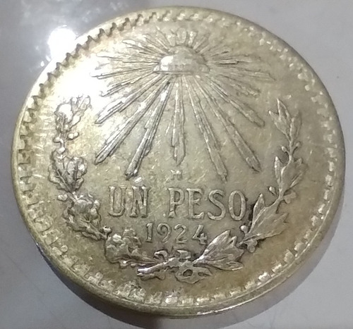 Moneda Del Resplandor De Un Peso. Año 1924. Plata Ley .720