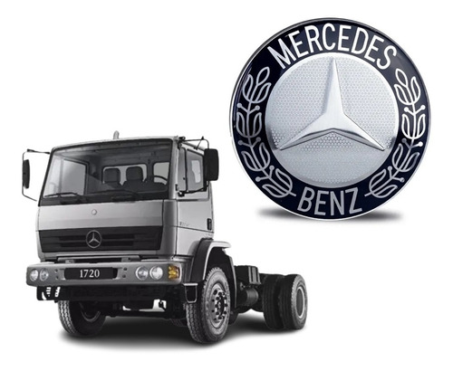 Adesivo Resinado Capo Para Mercedes Benz 7,5 Cm 16934 Cor Preto