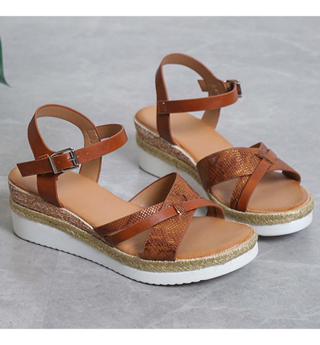Zapatos Casuales Que Combinan, Sandalias Con Cuña Para Mujer