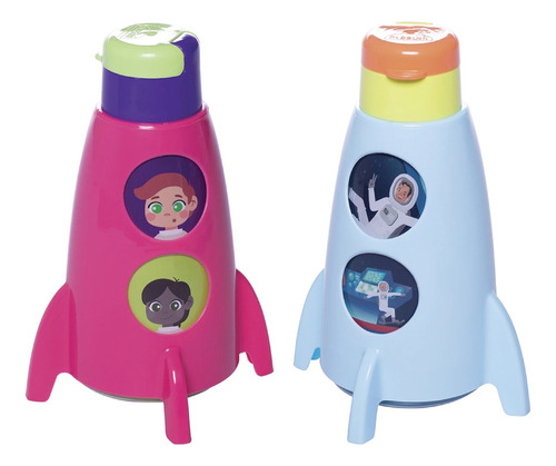Botella Con Forma De Cohete 320ml Plástico Infantil
