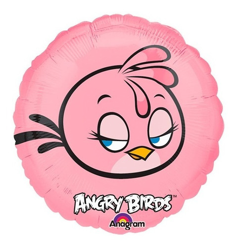 1pz Globo Metálico Angry Birds Rosa Pajaro 18in L11 0ang0