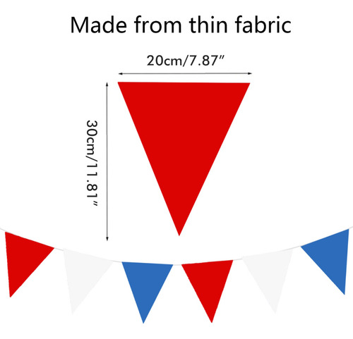 Banderín Triangular Rojo, Azul Y Blanco Del Día De La Indepe