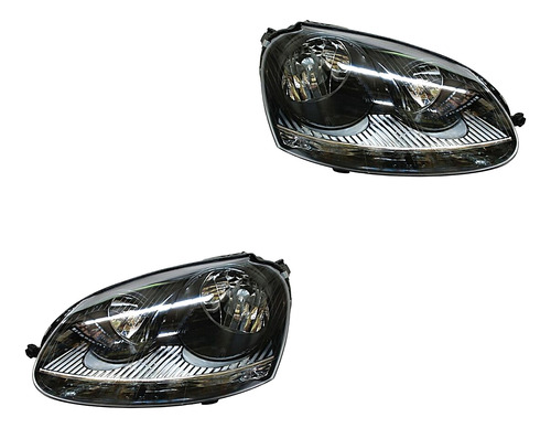 Par Juego Faros Volkswagen Bora 2005 - 2010 Fondo Negro Xry