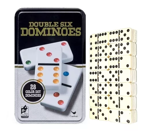 Jogo De Domino Double Six Osso Estojo C/28 Peças TOP Jogador Jogar