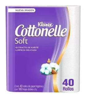 Papel Higiénico Kleenex Cottonelle Soft Con 40 Rollos