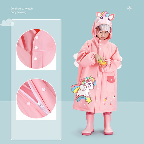 Poncho Impermeable Infantil Con Capucha Para Niños Y Niñas
