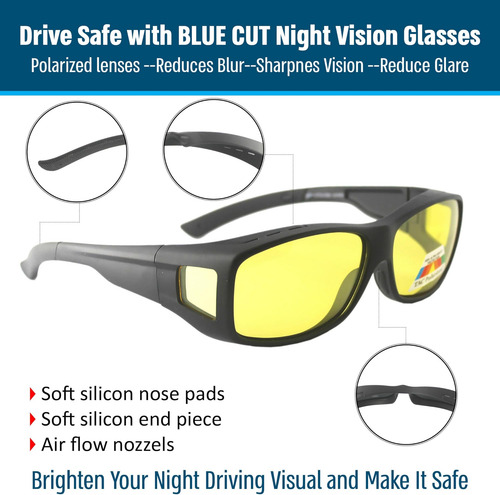 Gafas Nocturnas Polarizadas Con Corte Azul Y Ajuste Ideal