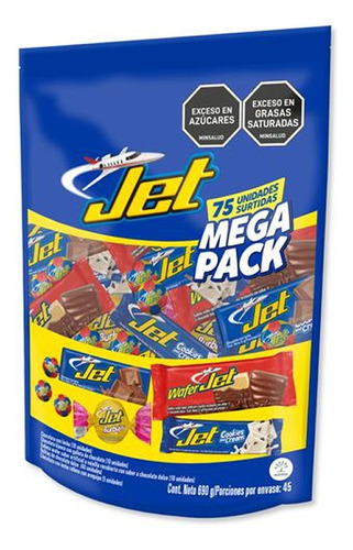 Chocolates Jet Mega Pack Surtidos 75 Unid - Kg a $1