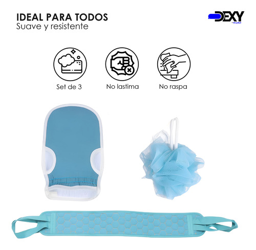Kit De Baño Con Cepillo, Masaje Y Exfoliación Para Ducha