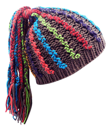 Un Nuevo Sombrero De Rastas De Color, Tejido A Mano, De Lana