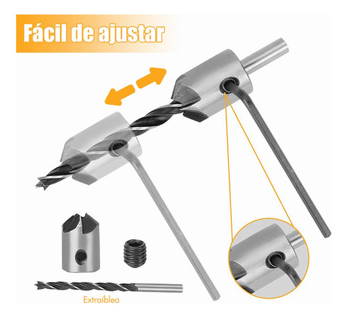 De Taladro Avellanador De Paso Redondo Broca Accesorios 26