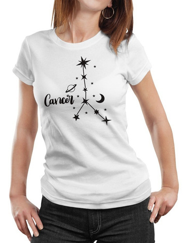 Polera Mujer Signo Cancer Zodiaco Algodón 100% Orgánico Zo4