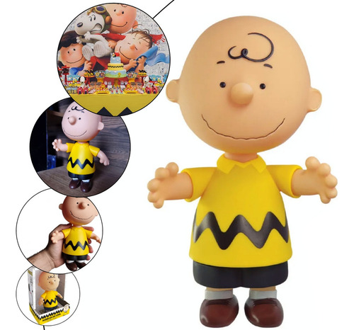 Kit Snoopy Charlie Brown 2 Bonecos Vinil Articulado