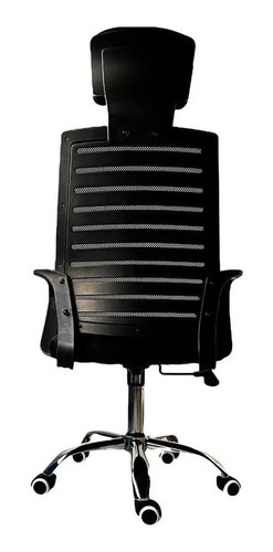 Imagen 3 de 5 de Silla De Oficina Gerencial Collins Alta Negra Giratoria
