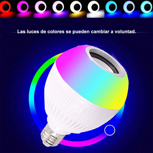 Foco Bocina Led Bluetooth Rgb Control Inalambrico Bombilla Inteligente Luz Para Fiestas Y Decoración
