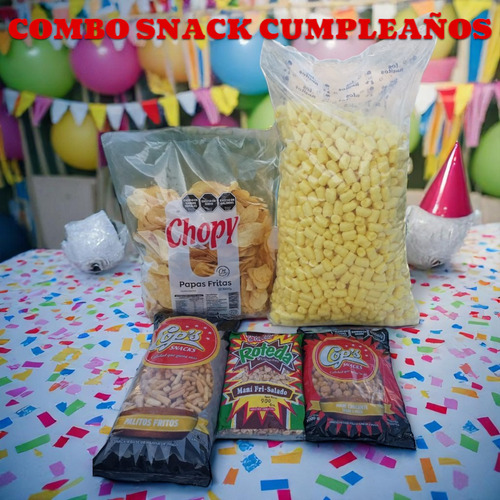 Combo Snack Cumpleaños, Palito, Chizito, Papasfritas Y Mani