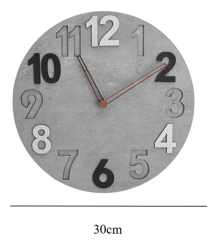 Reloj De Pared Reloj De Pared Decorativo De 12 Pulgadas Gris