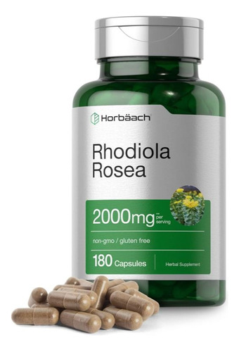 Rhodiola Rosea 2000mg Horbaach 180 Capsu Energia Animo Salud Sabor Neutro