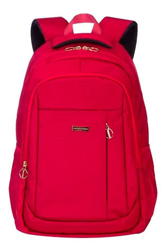 Mochila Grande C/2 Laptop 17 Sestini Work Vinho Cor Vermelho Desenho do tecido Liso