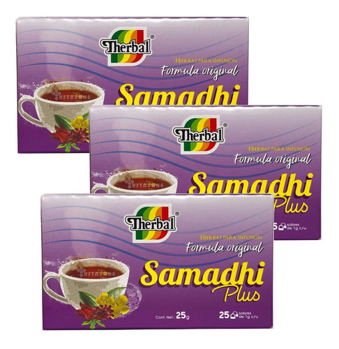 Té Samadhi Plus 25 Sobres Therbal (3 Cajas)