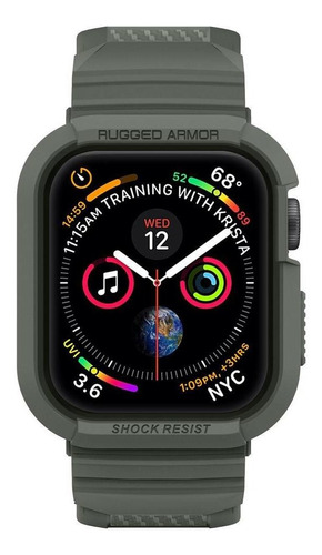 Spigen Rugged Armor Pro M.green Apple Watch S 6/5/4 (44mm) Cor Da Caixa Verde-escuro Cor Da Pulseira Verde-escuro