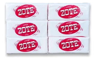 Pack Jabon De Lavanderia Zote Rosa De 400 Grs Con 6 Piezas