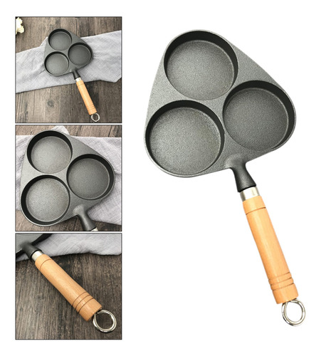 Imagen 6 de 9 de 3 Holes Egg Frying Pan Mold Pancake Omelet Cooking Pot Fryer